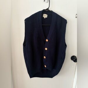 TWOTHIRDS Navy Blue Knitted Vest | XL